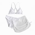 thumbnail image 1 of Hessimy Girls Swimsuit V Neck Bikini Set 2Pcs Bathing Suits（White,8-10 Years), 1 of 7