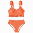 thumbnail image 1 of Hessimy Girls Swimsuits Bikini Set Adjustable Straps Two Piece Girls' Swimwear（Orange,7-8 Years), 1 of 6