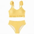 thumbnail image 1 of Hessimy Girls Swimsuits Bikini Set Adjustable Straps Two Piece Girls' Swimwear（Yellow,13-14 Years), 1 of 6