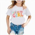 thumbnail image 1 of Hessimy Girls T-Shirts Short Sleeve Shirt for Girls Cotton Tees Kids Tshirts Clothes Summer Tops(White,5-6 Years), 1 of 4