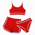 thumbnail image 1 of Hessimy Girls Tankini Swimsuit 2 Piece Criss Cross Ruched Swimwear Swim Shorts with Pockets Girl Bathing Suit,With Pockets（Red,8-9 Years), 1 of 4