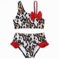 thumbnail image 1 of Hessimy Girls Tankini Swimsuit Two Piece Bathing Suits Set Spaghetti Straps with Ruffled Hem Summer UPF 50+ Bikini Swimwear（Black,4-5 Years), 1 of 1