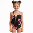 thumbnail image 1 of Hessimy Girls Two Piece Ribbed Bikini Set Adjustable Strap Bathing Suits Solid Swimwear,ribbed(Black,11-12 Years), 1 of 3