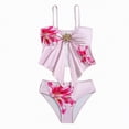 thumbnail image 1 of Hessimy Girls Two Piece Ribbed Bikini Set Adjustable Strap Bathing Suits Solid Swimwear,ribbed(Red,11-12 Years), 1 of 4