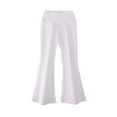 thumbnail image 1 of Hessimy Girls Wide Leg Pants High Waisted Soft Stretchy Sweatpants with Pockets School Sport(White,11-12 Years), 1 of 5