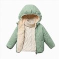 thumbnail image 1 of Hessimy Girls Winter Puffer Jacket Kids Hooded Quilted Coat Warm Lightweight Water-Resistant with Pockets winter coat little girl boys baby candy solid colour (Green,12-18 Months), 1 of 3