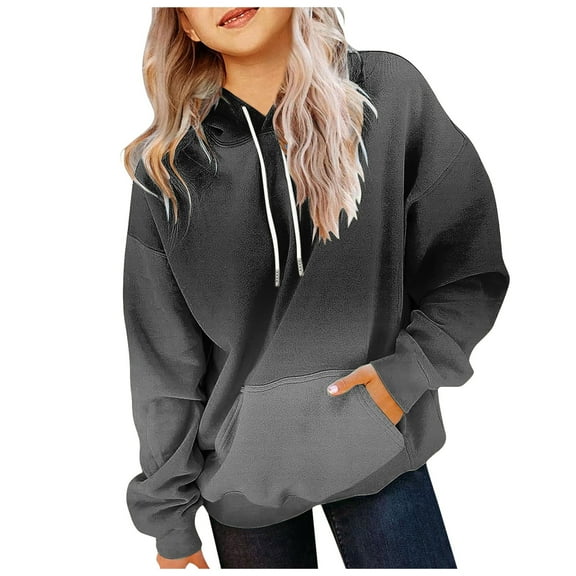 Hessimy Girls Zip Up Hoodies Fleece Jackets Oversized Sweatshirts Fall Fashion Outfits Sweaters Winter Clothes Boys Hoodies Size 14-16 Pullover (Black,11-12 Years)