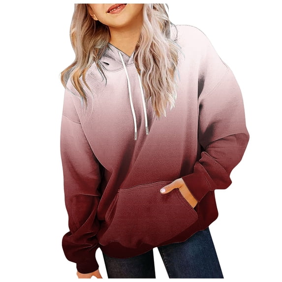 Hessimy Girls Zip Up Hoodies Fleece Jackets Oversized Sweatshirts Fall Fashion Outfits Sweaters Winter Clothes Boys Hoodies Size 14-16 Pullover (Red,3-4 Years)