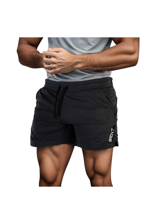 Gym Mens Shorts - Quick Dry Basketball Workout Athletic Shorts with Pockets for Running Casual Activewear(Black,XXL)