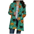 thumbnail image 1 of Hessimy Halloween Sweaters For Women Sweater Crewneck Pullover Long Sleeve Casual Vintage Cardigan Fall 2025 Outfits(Green,M), 1 of 9