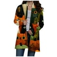 thumbnail image 1 of Hessimy Halloween Sweaters for Women Button Down V Neck Knit Sweater Cardigan Fall Winter Open Front Outerwear(Black,XXXL), 1 of 9