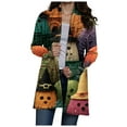thumbnail image 1 of Hessimy Halloween Sweaters for Women Button Down V Neck Knit Sweater Cardigan Fall Winter Open Front Outerwear(Green,L), 1 of 9