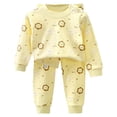 thumbnail image 1 of Hessimy Holiday Pajamas Sleepwear Organic Cotton for Baby, Toddler, Kids satin pajama set for Toddler Girl Boy(Yellow,18-24 Months), 1 of 4