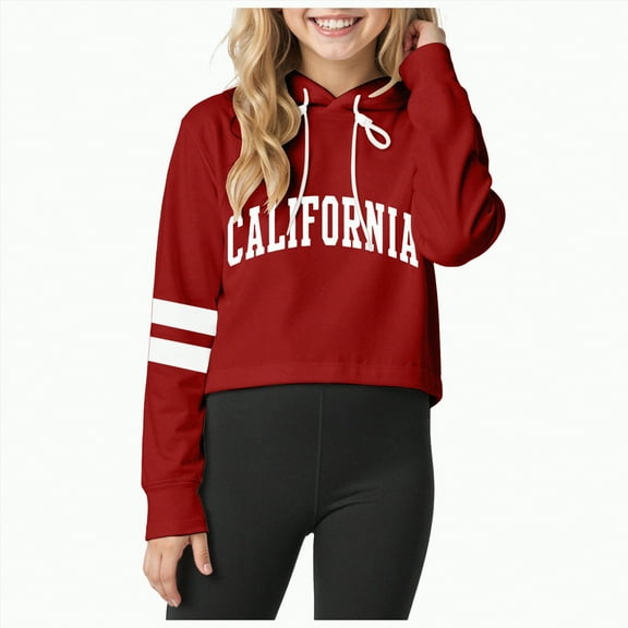 Hessimy Hoodie Sleeve Girls Color Top Kids Long Up Boys Jackets Solid Boys Hoodie Ski Boys Jacket Hoodie Cute Hoodies For Teen Girls pullover Pattern printing (Red,10-11 Y)