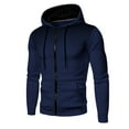 thumbnail image 1 of Hessimy Hoodies for Men Zip up Lightweight Hoodie Big and Tall Sweatshirt Casual Fashion Jackets Fall Tops with Pockets(Z01-Navy,XL）, 1 of 2