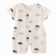 thumbnail image 1 of Hessimy Infant Baby Boy Summer Outfit Funny Letter Short Romper Onesie Short Sleeve Jumpsuit Newborn Coming Home Clothes,Lightweight(Beige,0-6 Months), 1 of 4