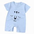 thumbnail image 1 of Hessimy Infant Baby Boy Summer Short Sleeve Bubble Romper One-piece Newborn Baby Boy Pink Bow Onesie Outfit,Lightweight(Blue,18-24 Months), 1 of 4