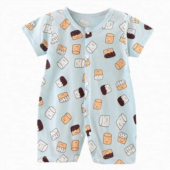 Hessimy Infant Baby Boys Little Brother Romper Jumpsuit Bodysuit Winter Clothes Outfits short sleeve bodysuit button (Light Blue,6-12 Months)