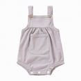 thumbnail image 1 of Hessimy Infant Baby Girl Basic Ruffle Short Sleeve Cotton Romper Bodysuit Tops Clothes(Grey, 1 of 6