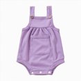 thumbnail image 1 of Hessimy Infant Baby Girl Basic Ruffle Short Sleeve Cotton Romper Bodysuit Tops Clothes(Purple, 1 of 6