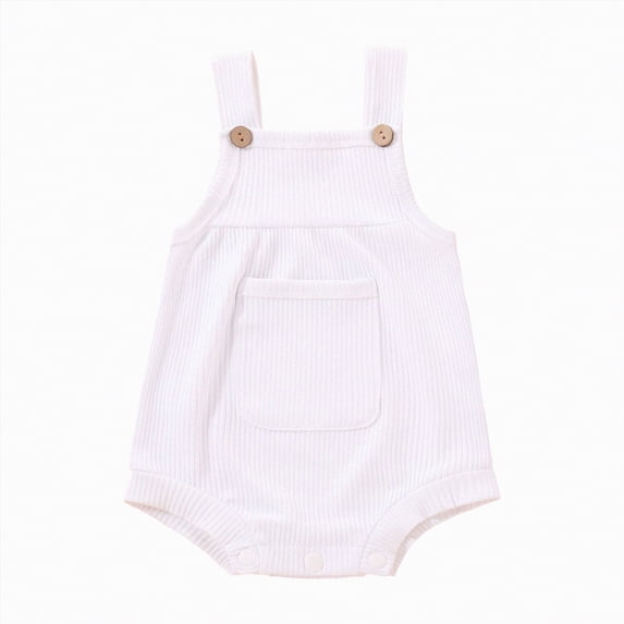 Hessimy Infant Baby Girl Basic Ruffle Short Sleeve Cotton Romper Bodysuit Tops Clothes(White