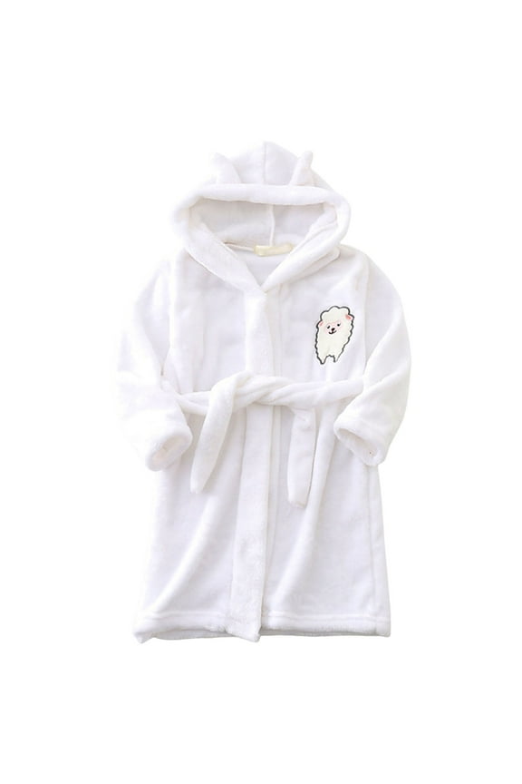 Infant Kids Junior Boys Animal Character Cotton Pajamas Set Long Sleeve cute pajamas(White,13-14 Years)