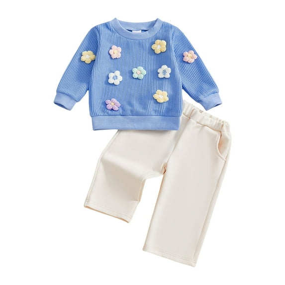 Hessimy And Toddler 6 Piece Set Piece Cotton Baby Set Clothes 0-3 Months Baby Girl Clothes Baby Girl Winter Clothes Burp Clothes Baby Girl (Blue,6-12 Months)