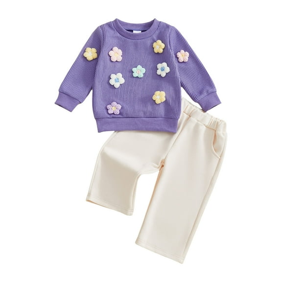 Hessimy And Toddler 6 Piece Set Piece Cotton Baby Set Clothes 0-3 Months Baby Girl Clothes Baby Girl Winter Clothes Burp Clothes Baby Girl (Purple,2-3 Years)