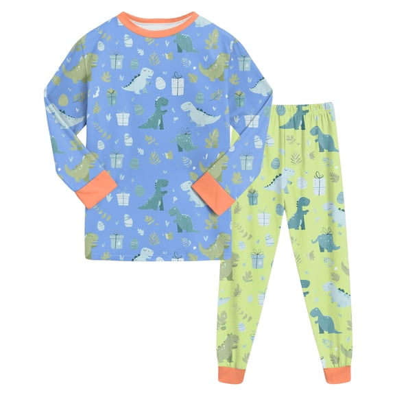 Hessimy Infant Toddler Boys Girls Spring Cute Cartoon Print 2Pcs Long Sleeve Tops Pants Soft Casual Outfits Set, Infant Casual Set(Navy,5-6 Years)
