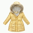 thumbnail image 1 of Hessimy Jacket for Boys Girls Winter Down Coat Kids Warm Puffer Jackets Outerwear Comfy Parka winter coat hooded long sleeve slim coat (Yellow,6-7 Years), 1 of 4