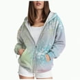 thumbnail image 1 of Hessimy Jacket Sweatshirt Zipper Pocket Coat Solid Fashion Sleeve Women Long Womens Hoodies Essentials Hoodie Black Hoodie Women Blouses Oversized (Light Blue,L), 1 of 6