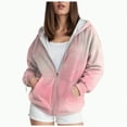 thumbnail image 1 of Hessimy Jacket Sweatshirt Zipper Pocket Coat Solid Fashion Sleeve Women Long Womens Hoodies Essentials Hoodie Black Hoodie Women Blouses Oversized (Pink,XXL), 1 of 6