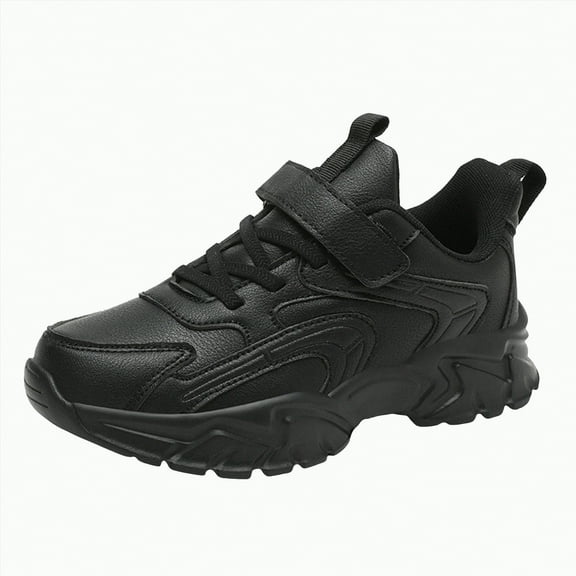 Hessimy Kids Athletic Shoes Lightweight Breathable Sport Kids Sneakers Boys Mesh Sports Shoes (Black,4.5)