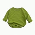 thumbnail image 1 of Hessimy Kids Boys Girls Long Sleeve T-Shirts Baby Toddler Casual Solid Color Crewneck Basic Tops Layering Tees Soft Sleep Wear Back To campus Peplum Bottoming Flounce (Green,2-3 Years), 1 of 4