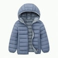 thumbnail image 1 of Hessimy Kids Boys Girls Puffer Jacket Zip up Hooded Winter Coat Child Lightweight Warm Outerwear winter coat candy solid colour long sleeve puffer jacket cotton jacket (Grey,8-9 Years), 1 of 3