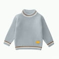 thumbnail image 1 of Hessimy Kids Cardigan Long Sleeve Solid Color Button Sweater Girls Boys Crew Neck Winter Warm Sweater Button Cardign Pullover Knit Outerwear Lightweight (Blue,12-18 Months), 1 of 4