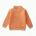 thumbnail image 1 of Hessimy Kids Cardigan Long Sleeve Solid Color Button Sweater Girls Boys Crew Neck Winter Warm Sweater Button Cardign Pullover Knit Outerwear Lightweight (Orange,6-7 Years), 1 of 4