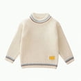 thumbnail image 1 of Hessimy Kids Cardigan Long Sleeve Solid Color Button Sweater Girls Boys Crew Neck Winter Warm Sweater Button Cardign Pullover Knit Outerwear Lightweight (Beige,12-18 Months), 1 of 6