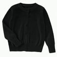 thumbnail image 1 of Hessimy Kids Cardigan Long Sleeve Solid Color Button Sweater Girls Boys Crew Neck Winter Warm Sweater Button Cardign Pullover Knit School Uniforms Lightweight (Black,11-12 Years), 1 of 5