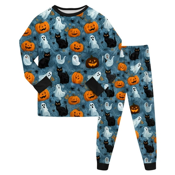 Hessimy Kids' Clothing Set, Coral Fleece Clothing, Button Down Winter Warm Long Sleeve Clothing, Boys Girls 1-8Years stitch pajamas(Navy,6-7 Years)