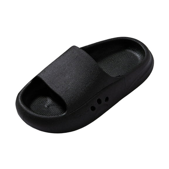 Hessimy Kids Cloud Slides Boys Girls Flip Flops Slip On Beach Sandals Youth Pool Shower Shoes EVA Summer Slippers Indoor & Outdoor house slippers for toddler kids(Black,3)