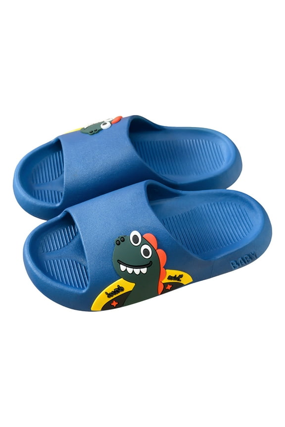 Kids Cloud Slides Boys Girls Shower Slippers Slip on Slide Sandals Non-slip Summer Beach Pool Shoes Indoor & Outdoor white slippers(Blue,11)