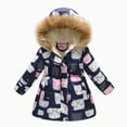 thumbnail image 1 of Hessimy Kids Girls Winter Hooded Down Coat Jacket Padded Overcoat Lovely Dailywear winter coat outerwear snowwear windproof warm puffer jacket (Black,8-9 Years), 1 of 4