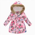 thumbnail image 1 of Hessimy Kids Girls Winter Hooded Down Coat Jacket Padded Overcoat Lovely Dailywear winter coat outerwear snowwear windproof warm puffer jacket (Hot Pink,2-3 Years), 1 of 2