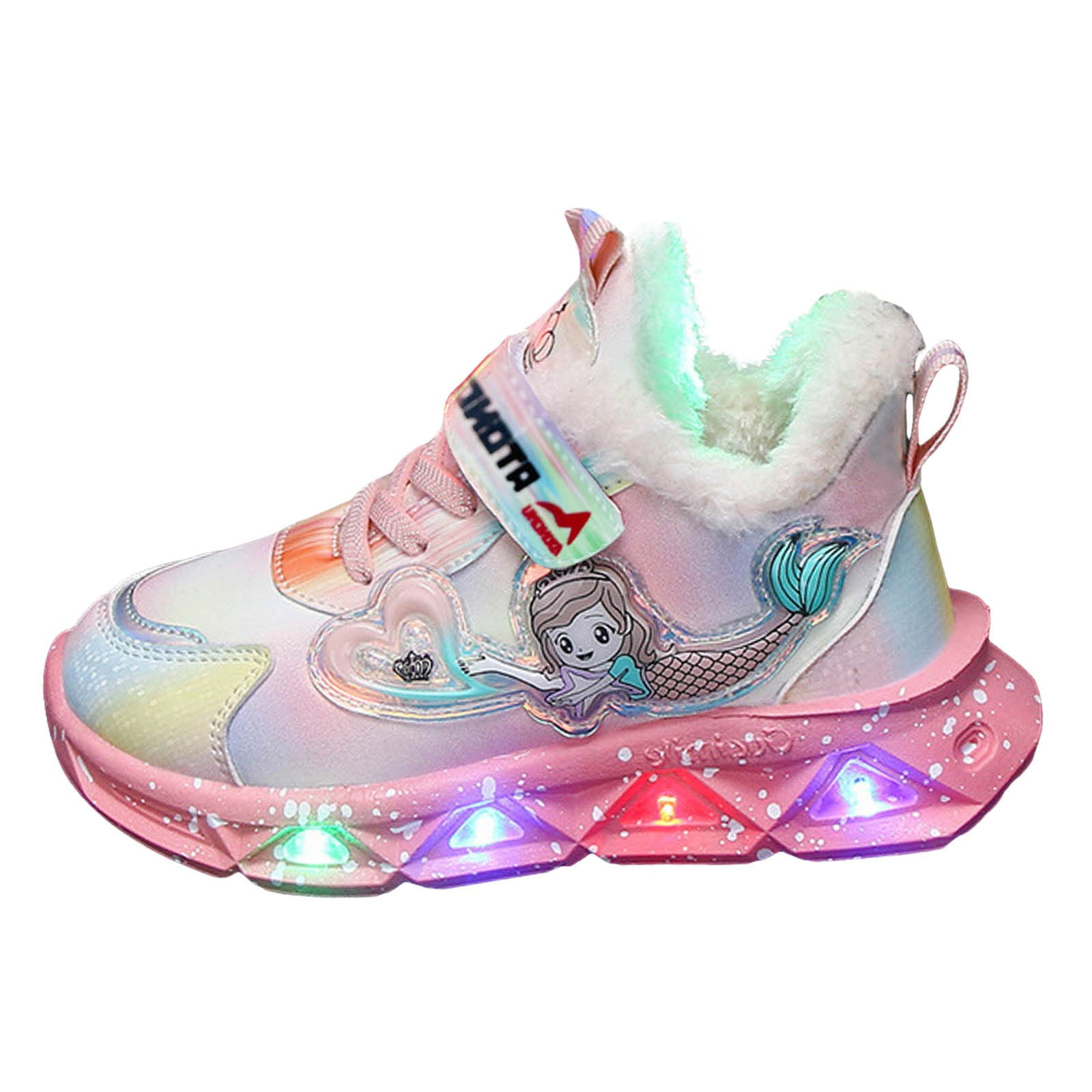 Hessimy Kids Light Up Shoes for Boys Girls Toddler Sneakers Lightweight Breathable Running Shoe(Z05-Pink,4-4.5 Years)