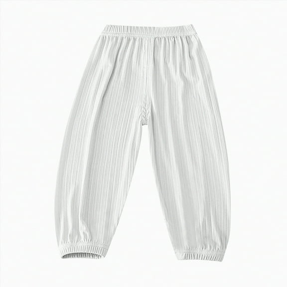 Hessimy Kids' Midweight Fleece 3pc Sweatpants Cozy And Sturdy Long Trousers For Boys And Girls' Daily Wear Cargo Pants For Men (White,2-3 Years)