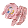 thumbnail image 1 of Hessimy Kids Pajamas For Boys Cotton Sleepwear Toddler Clothes Outfit girls silk pajamas(Pink,5-6 Years), 1 of 4