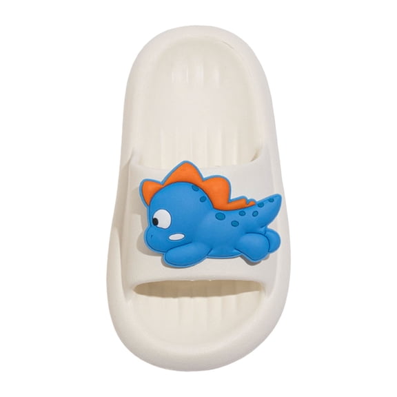 Hessimy Kids Slide Sandals EVA Cloud Slippers Open Toe Soft Slides Lightweight Non-slip Unisex Children Cozy Summer Flip Flop Shoes(White,7)