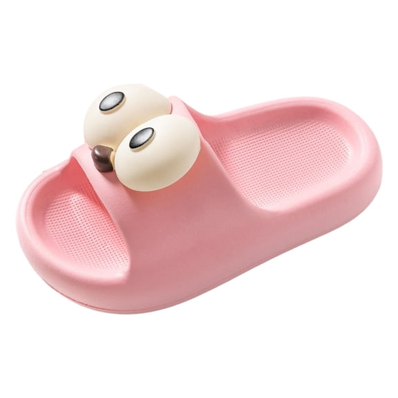 Hessimy Kids Slides Sandals For Boys Girls Non-Slip Cloud Slippers Soft Comfy Thick Sole for Bathroom Shower Summer Pool Beach Slides Slippers summer slippers kids(Pink,2)