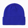 thumbnail image 1 of Hessimy Kids Solid Color Ribbed Cuffed Knit Beanie,Basic Winter Warm Skull Cap, 1 of 9